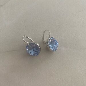 Swarovski Bella Silver and Blue Crystal Earrings
